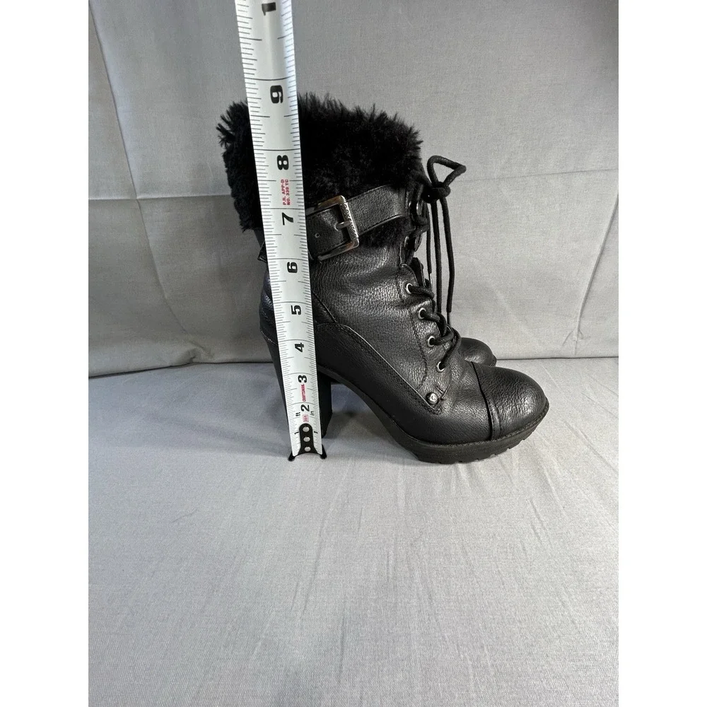 G by Guess Faux Fur‎ Trim Black Boots Women's 7M
